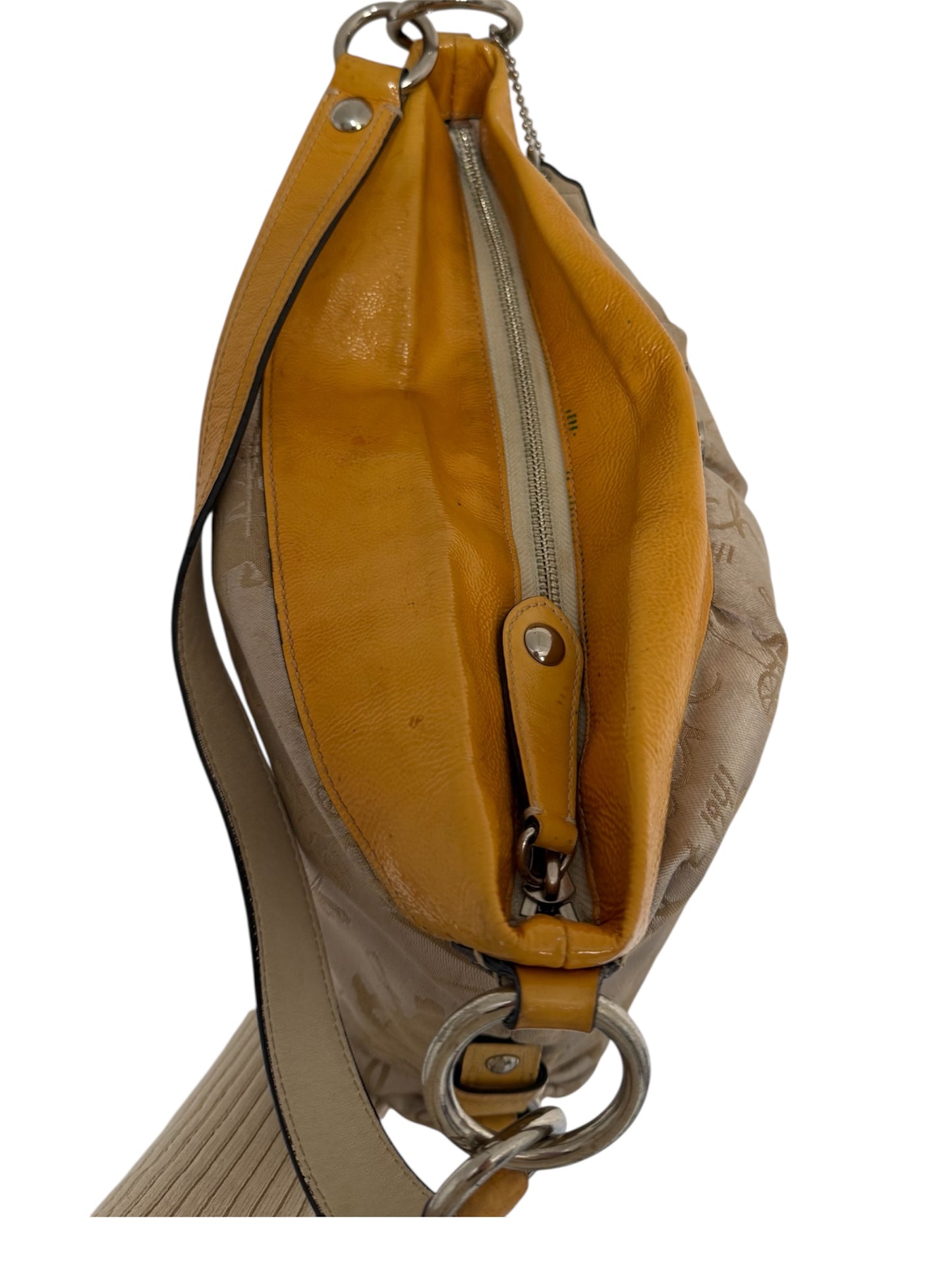 Coach Pleated Signature Shoulder Bag in Yellow