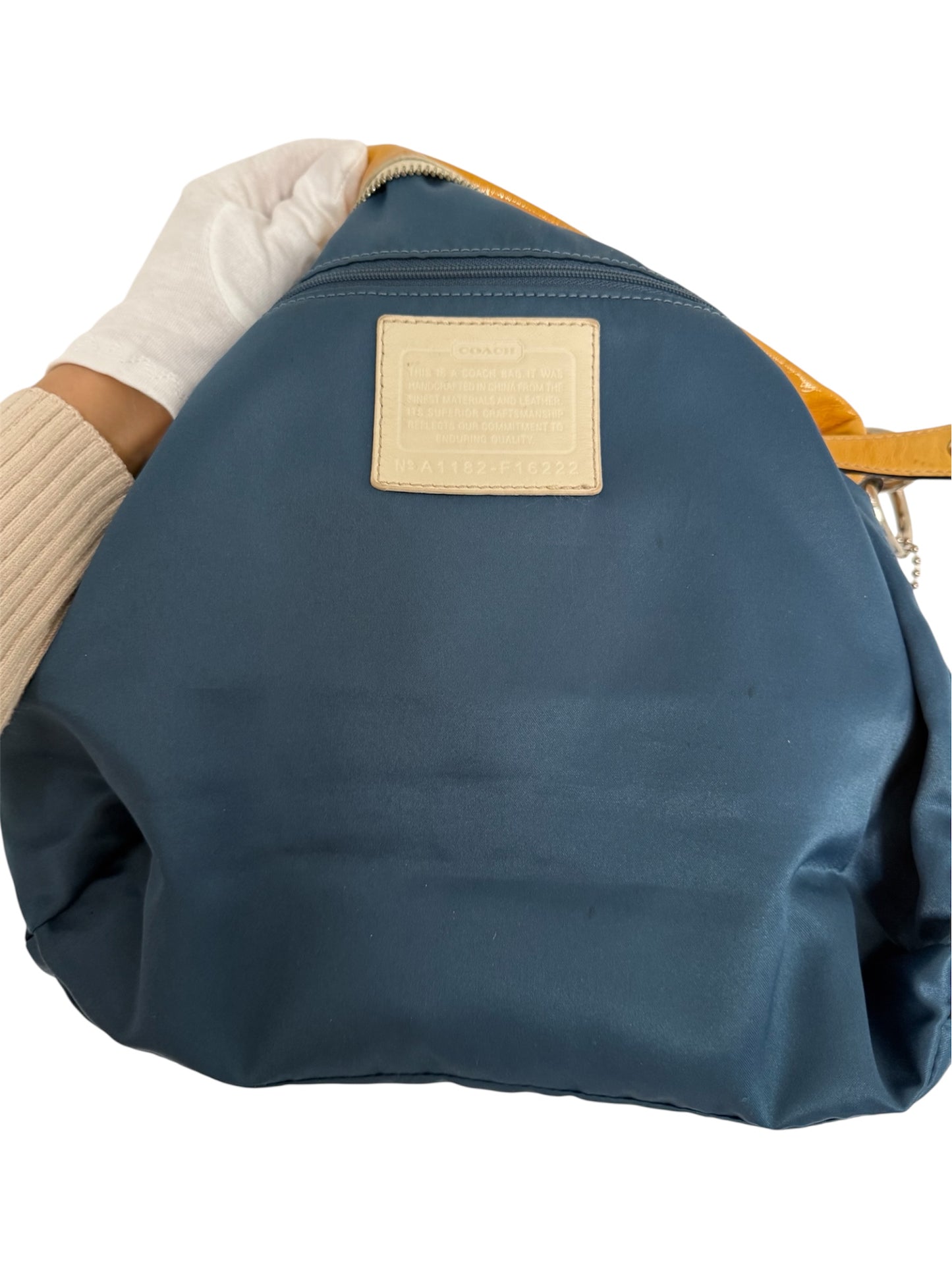 Coach Pleated Signature Shoulder Bag in Yellow