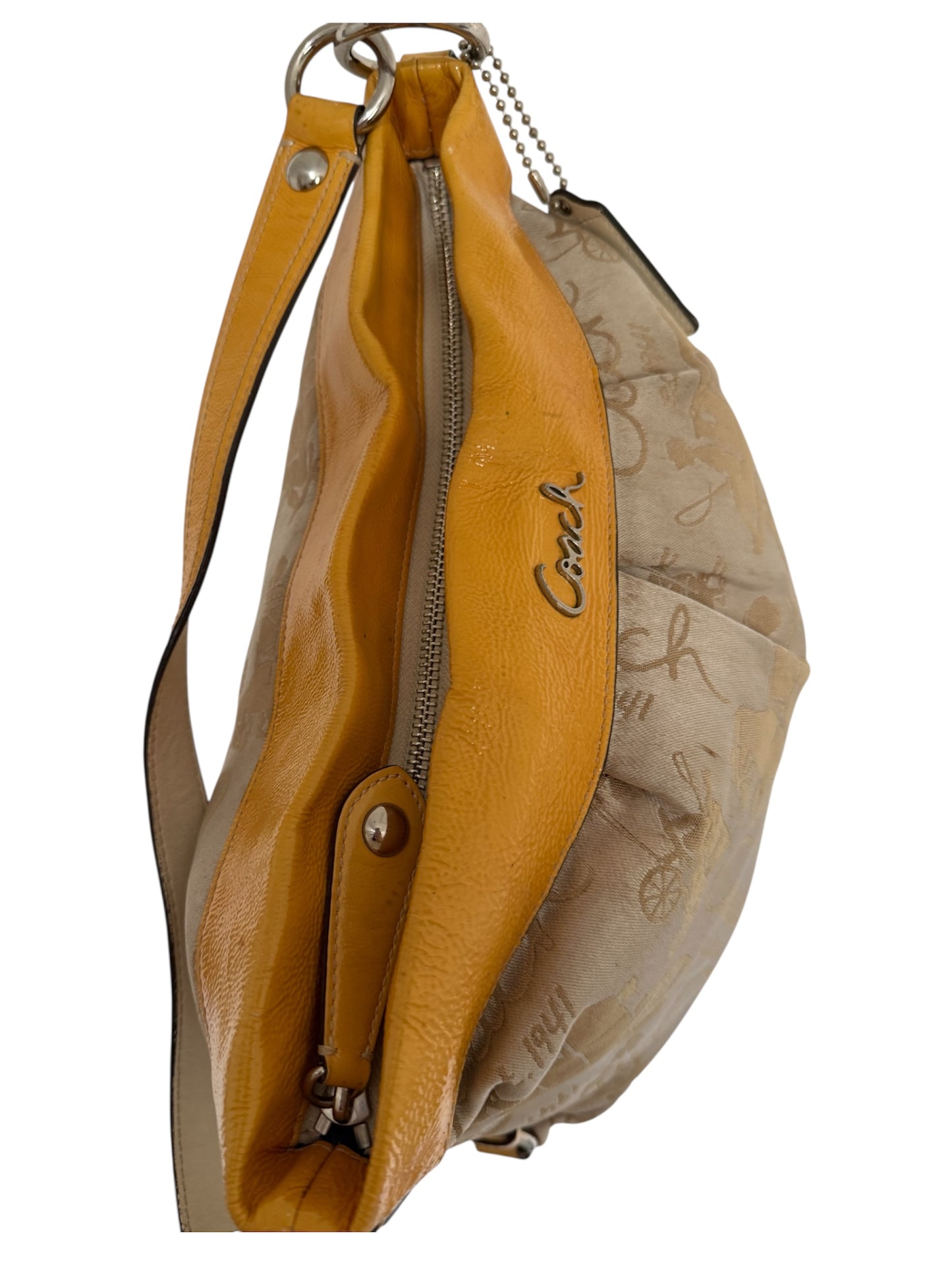 Coach Pleated Signature Shoulder Bag in Yellow