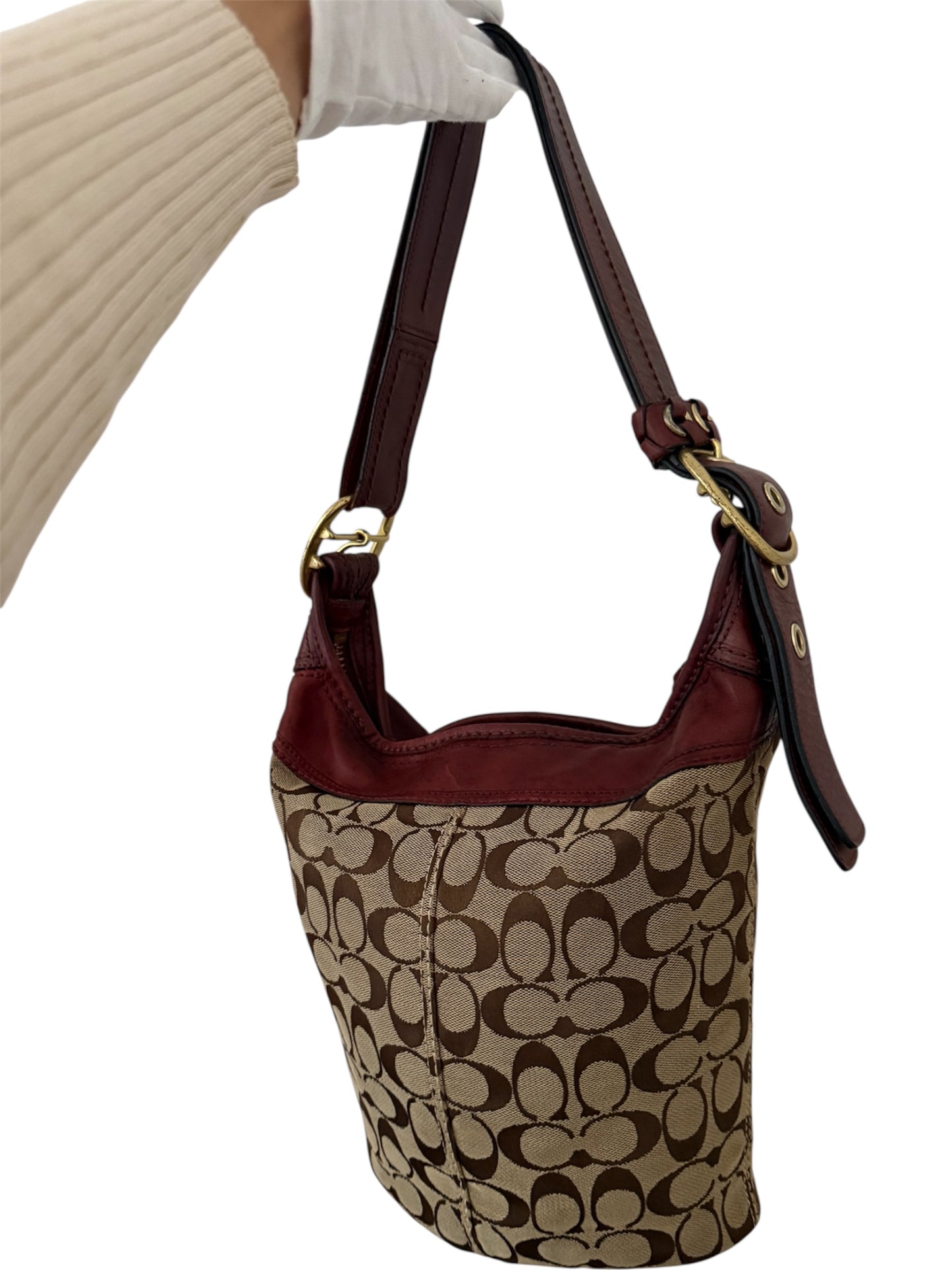 Coach Signature Jacquard Bucket Bag