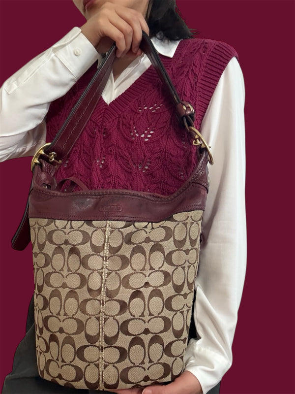 Coach Signature Jacquard Bucket Bag