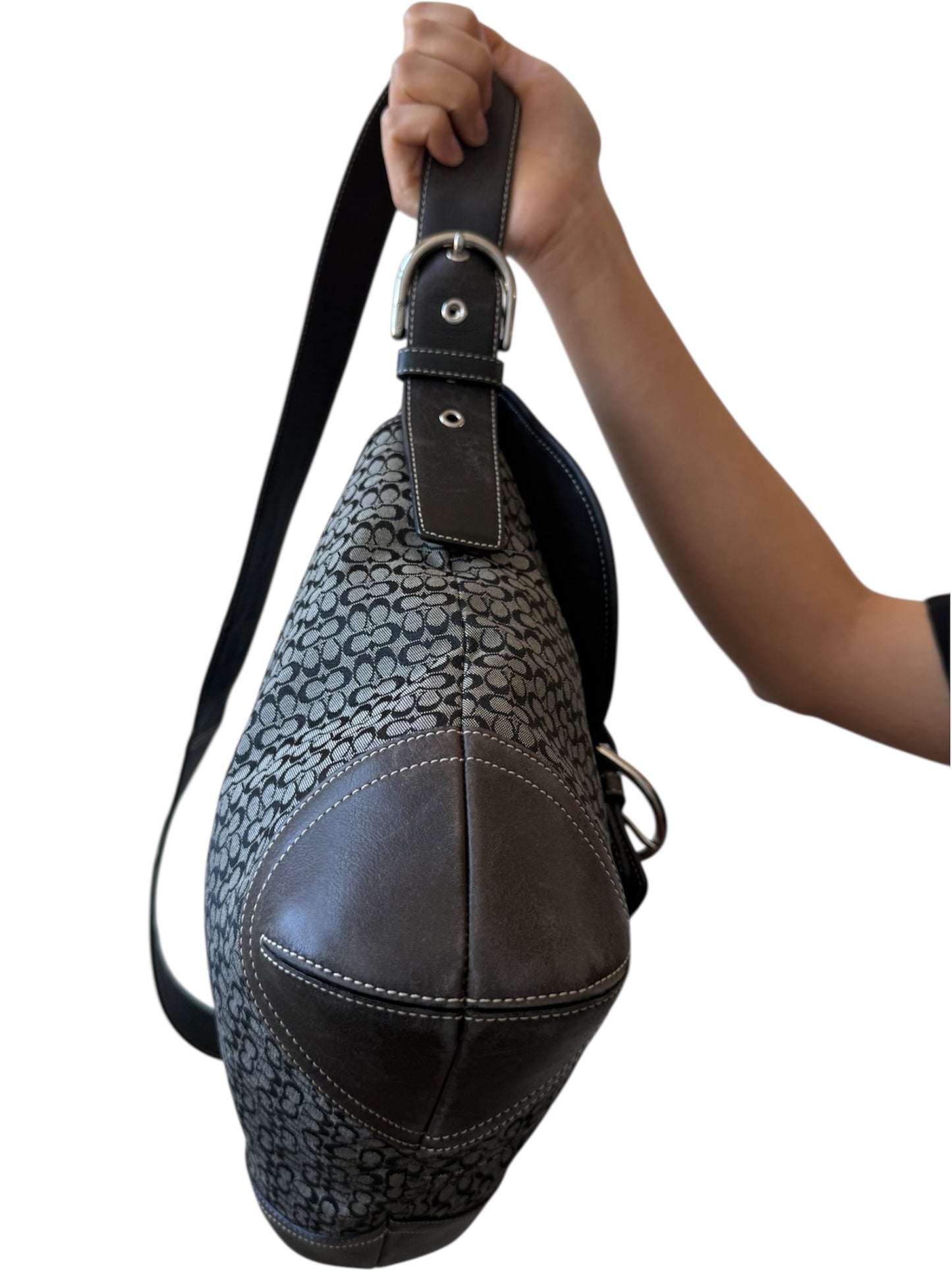 Coach - Black/Grey Signature with Black Leather Trim