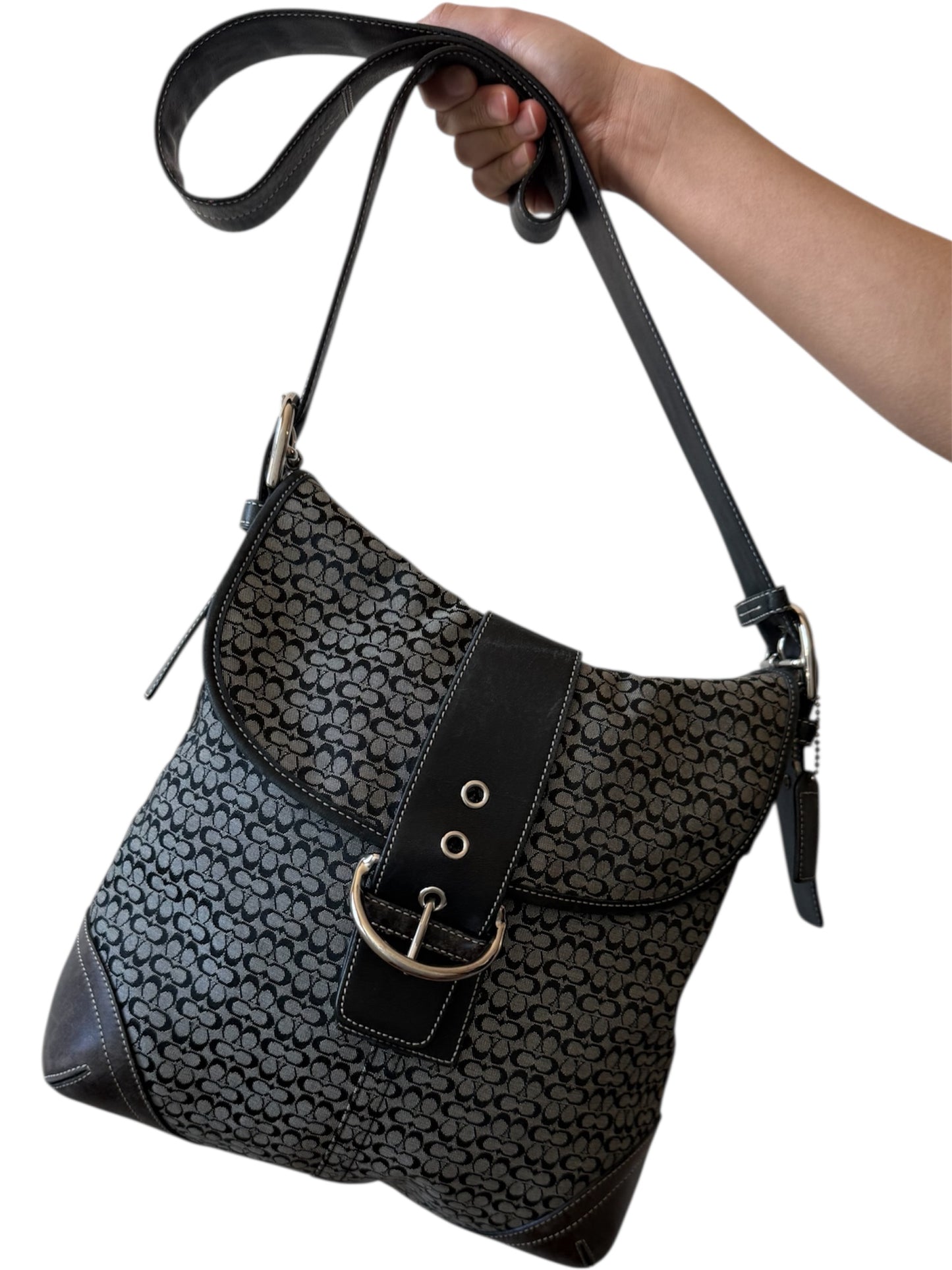 Coach - Black/Grey Signature with Black Leather Trim