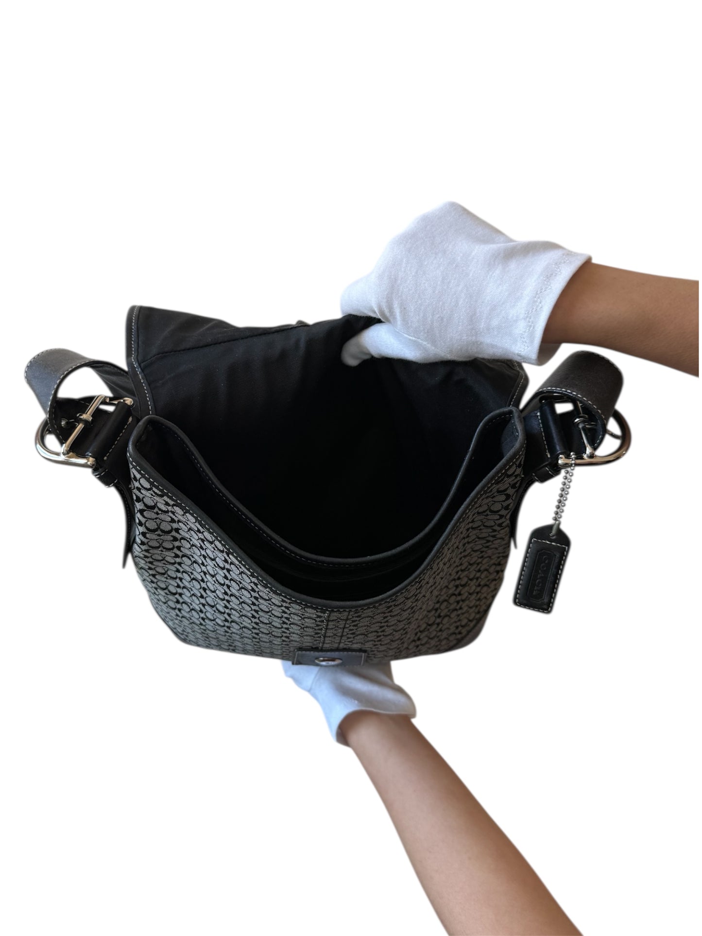 Coach - Black/Grey Signature with Black Leather Trim