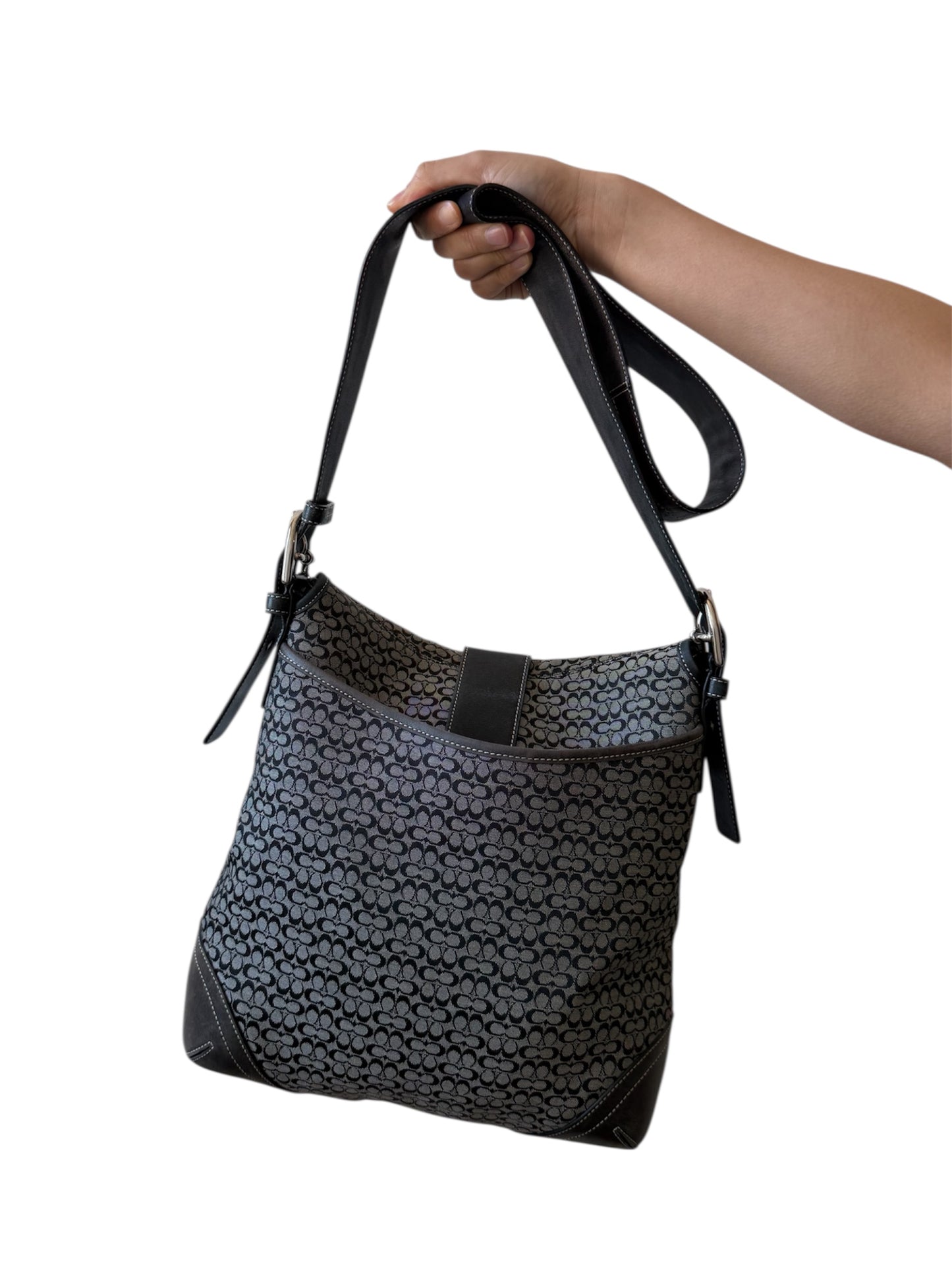 Coach - Black/Grey Signature with Black Leather Trim