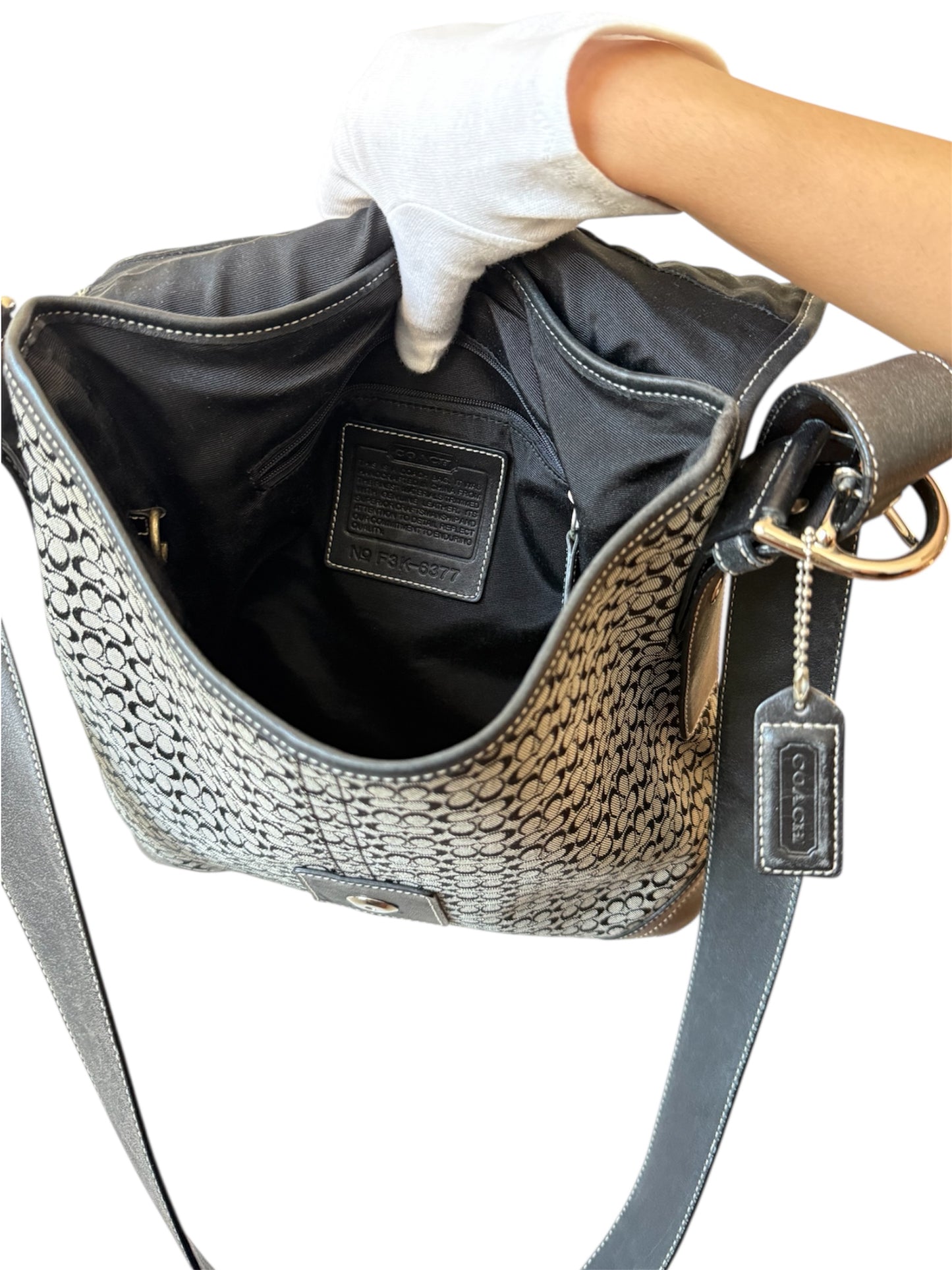 Coach - Black/Grey Signature with Black Leather Trim